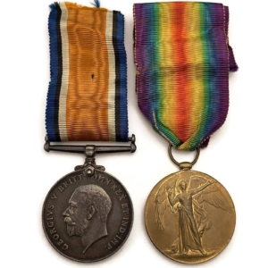 East Lancashire Regiment WW1 Medals Pair - PTE. F. E. GRIFFITHS - Victory & War
