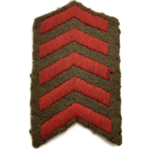 WW2 British 5x Red Overseas Service Year Stripes Cloth Chevrons Badge Patch