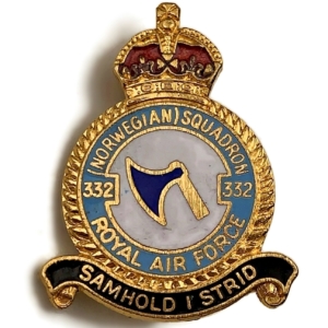 332 Norwegian Squadron Royal Air Force Lapel Badge RAF