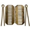 2x Backing Plates & Cotter Pins for a PAIR of WW1 / WW2 British Army Shoulder Titles - 48mm