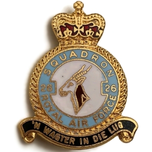 26 Squadron Royal Air Force RAF Lapel Badge