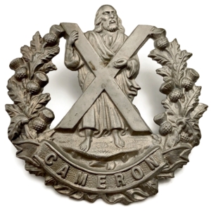 WW1 Queens Own Cameron Highlanders Regiment Cap Badge