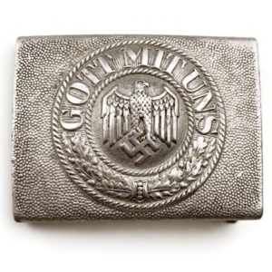 WW2 German Army Uniform Aluminium Belt Buckle NAZI Germany - GOTT MITT UNS