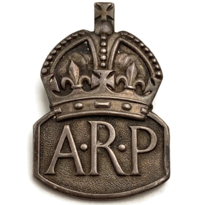 Original WW2 ARP Warden (Air Raid Precautions) Hallmarked Silver Lapel Badge - MENS