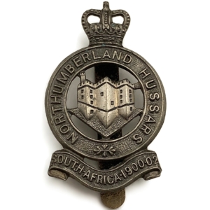 Northumberland Hussars (Yeomanry) Regiment METAL Cap Badge J.R.GAUNT - Queens Crown