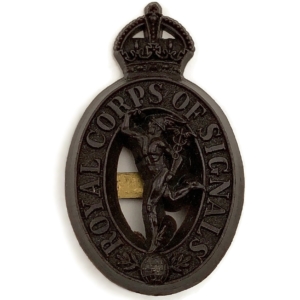 WW2 Royal Corps of Signals RCOS PLASTIC Economy Issue Cap Badge