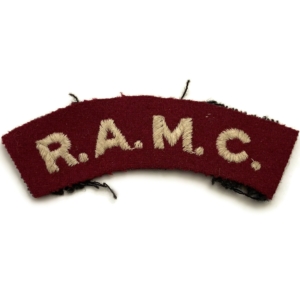 WW2 Royal Army Medical Corps RAMC Cloth Shoulder Title Badge Flash
