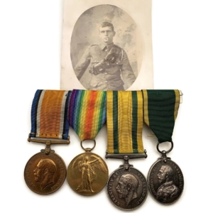 WW1 Territorial Army British War Victory Efficiency Medals Group ROYAL ARTILLERY