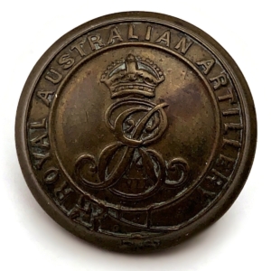 EDWARDIAN Royal Australian Artillery Corps Australia Tunic Button - 26mm