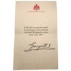 WW1 Death Penny / Memorial Plaque Buckingham Palace Letter Insert Slip