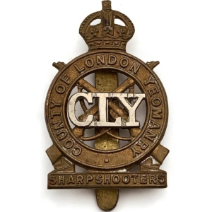 3rd Sharpshooters Battalion, County of London Yeomanry Regiment Cap Badge - J.R. GAUNT