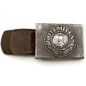 1939 Dated WW2 German Army Heer Uniform Aluminium Belt Buckle NAZI Germany - GOTT MITT UNS