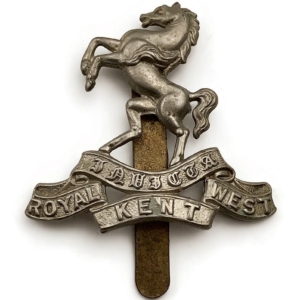 Original WW1 Queens Own Royal West Kent Regiment Cap Badge - British Army Military Badge