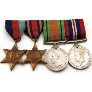 WW2 1939-45 Star, Burma Campaign Star, War & Defence Medals Group - FULL SIZE