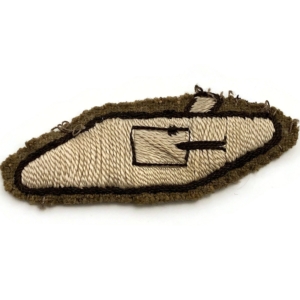 WW1 Royal Tank Corps Cloth Arm / Sleeve Insignia Rank Badge Patch - STRAIGHT GUN